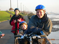 Cycling along Liverpool waterfront April 06
